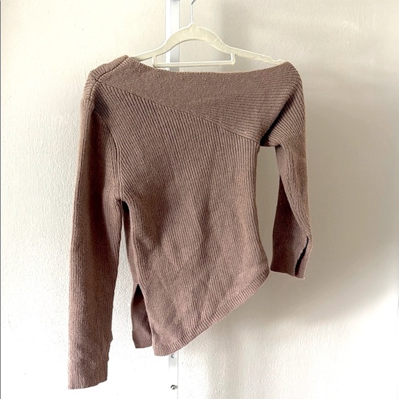 SHEIN Brown Off-the-Shoulder Sweater Knit size US 6 - Picture 1 of 7